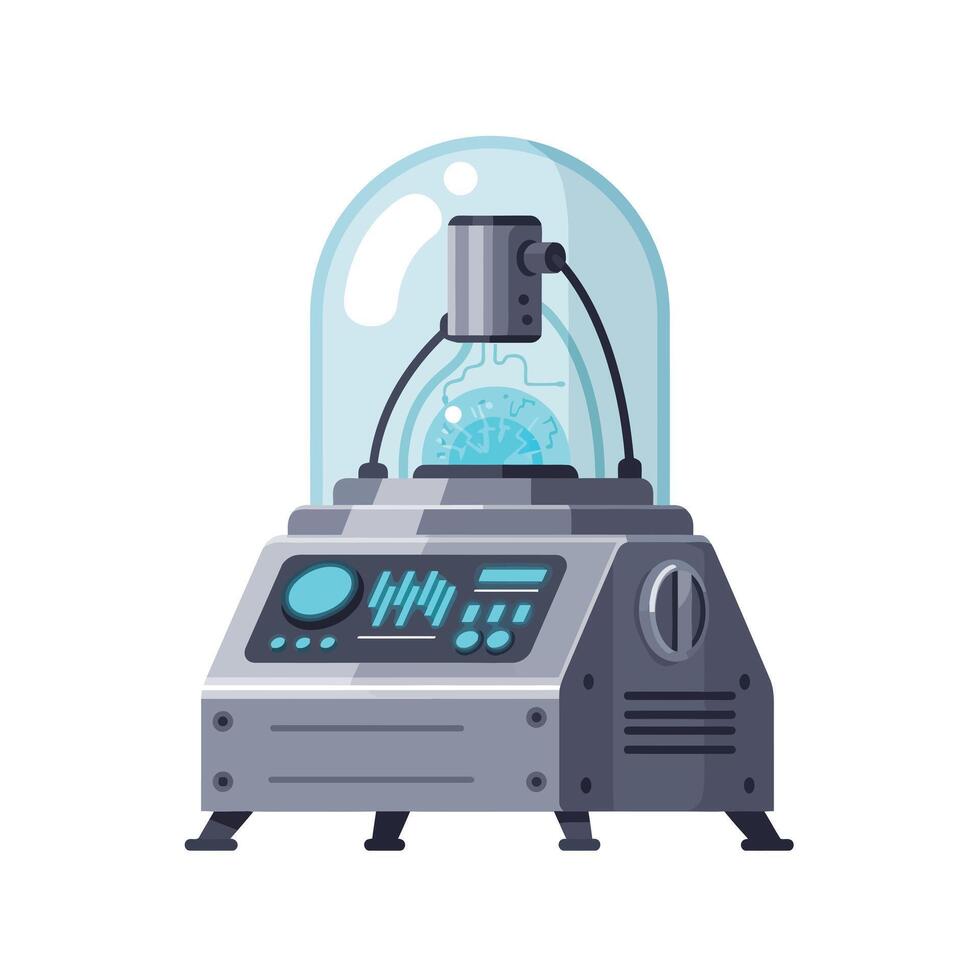 Futuristic laboratory device in flat design style for scientific research illustration vector