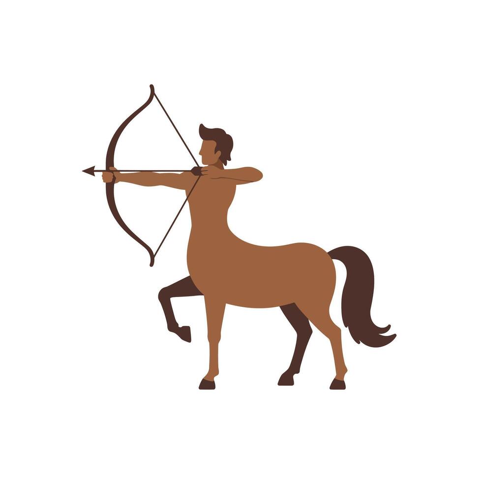 Centaur archer in a dynamic pose with flat design style art vector