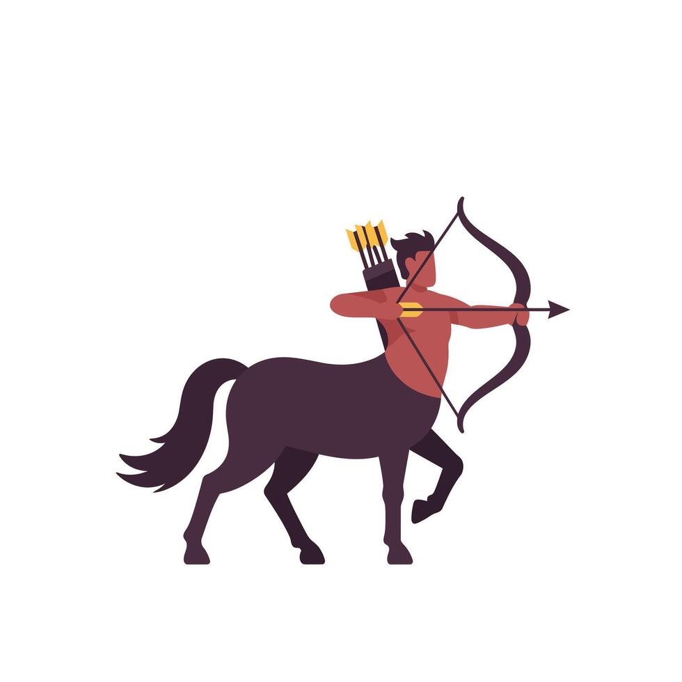 Centaur with bow and arrow in flat design style art vector