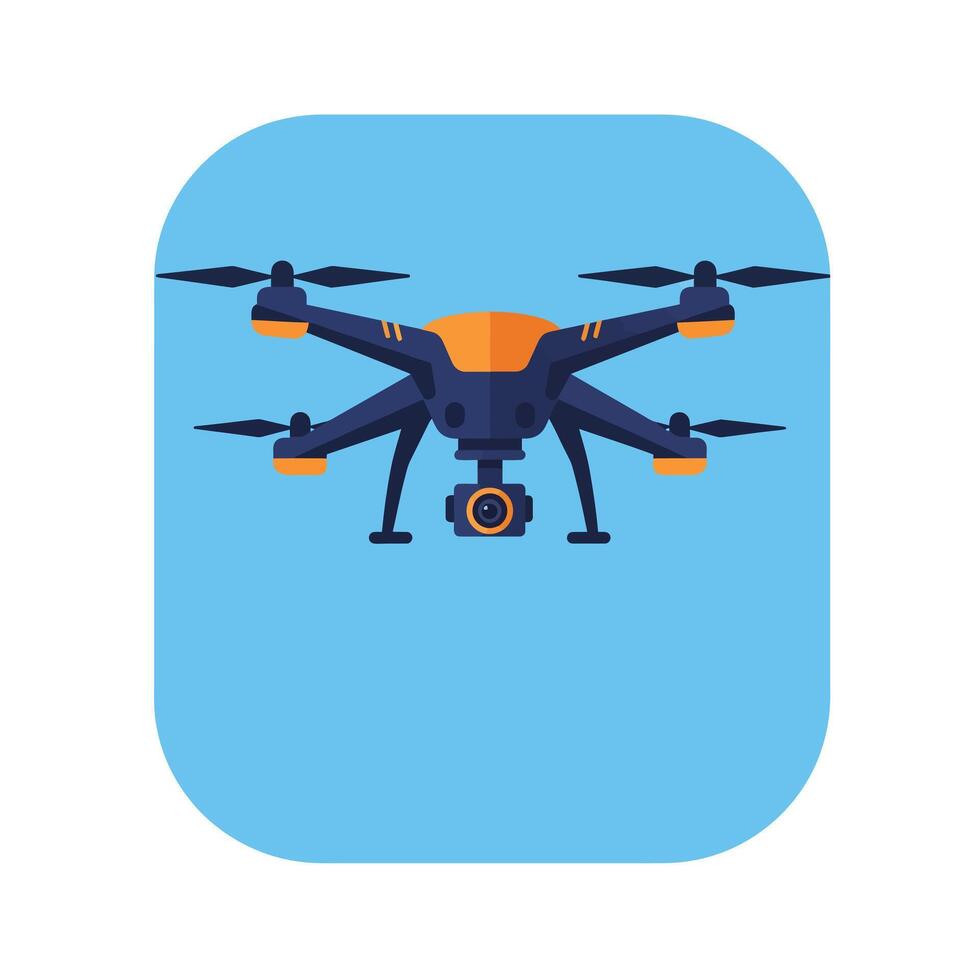 Drone with Camera in Flat Design Style Art vector