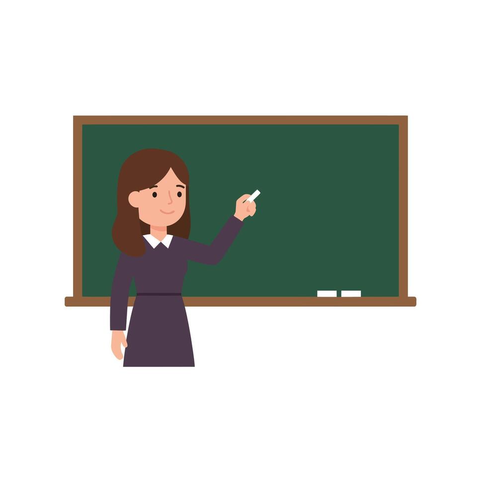 Teacher presenting lessons in flat design style illustration vector