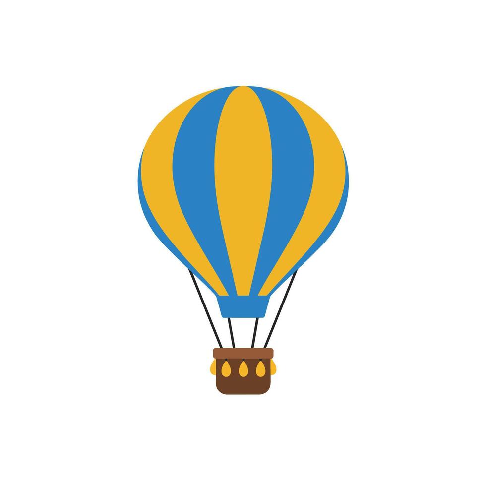 Colorful hot air balloon design in flat style showcasing vibrant hues illustration vector