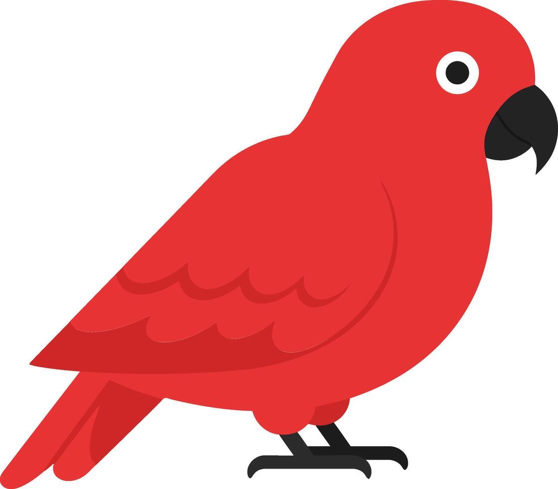 Red parrot standing in a flat minimal style art vector