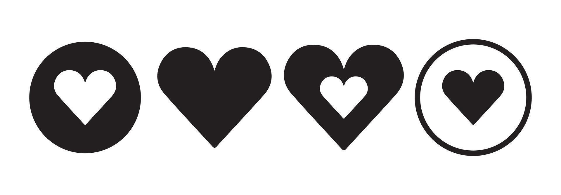 Heart black file illustration eps 10 vector