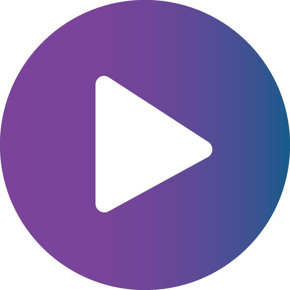 Purple Blue Gradient Play Button for Music Apps vector