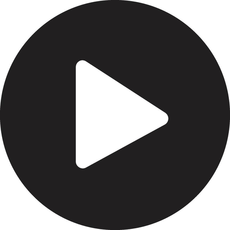 Black Silhouette Play Button for Music Apps vector