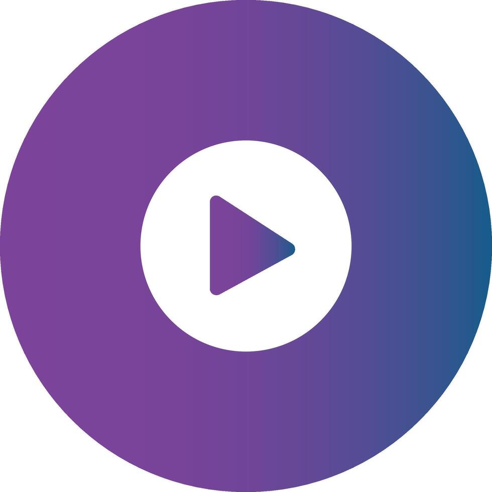 Circle Purple Blue Gradient Play Button for Music Apps vector