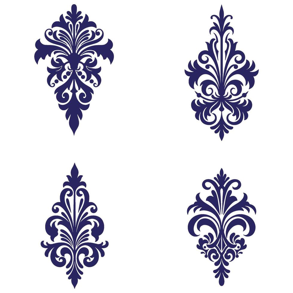 Ornamental Foliage Patterns with Historical Inspired Detailing vector