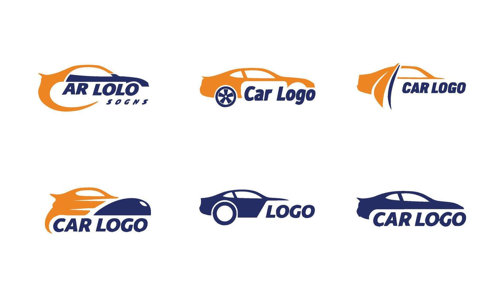 Minimalist Unique Business Company Car Logo Set Symbol Icon Variation Design for Startups vector
