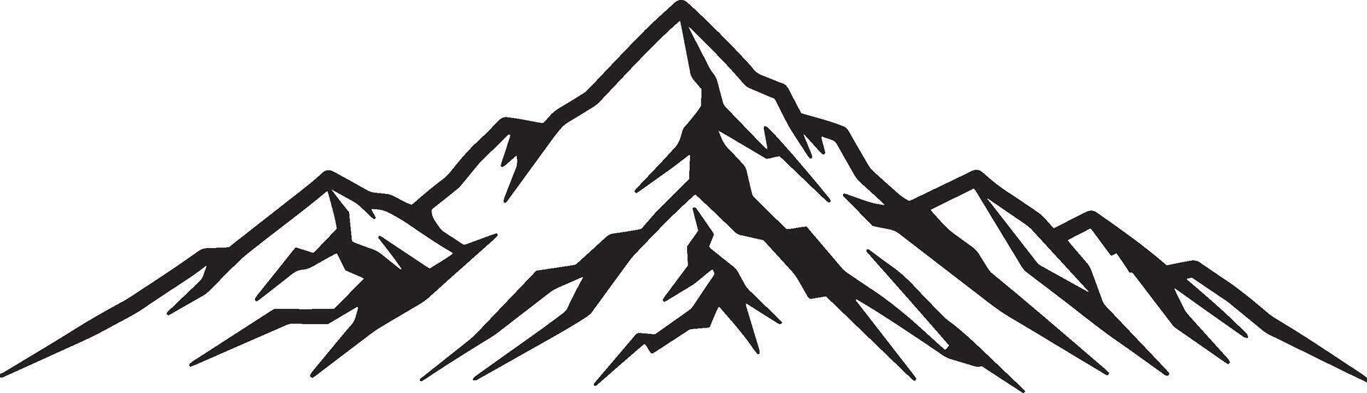 Nature themed mountain coloring page with bold line vectors style