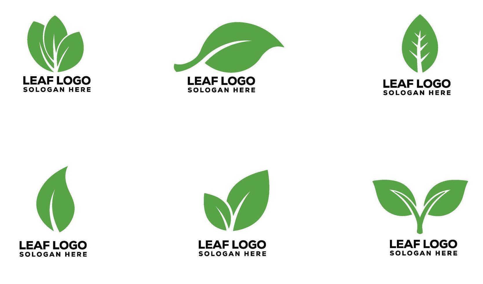 High-Quality Natural Green Leaf Logo Set for Farm, Garden, and Natural Product Logos vector