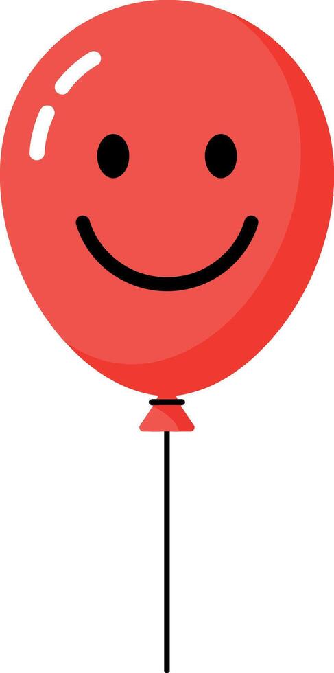 Red smiling balloon in flat design style showcasing joy and celebration in art vector
