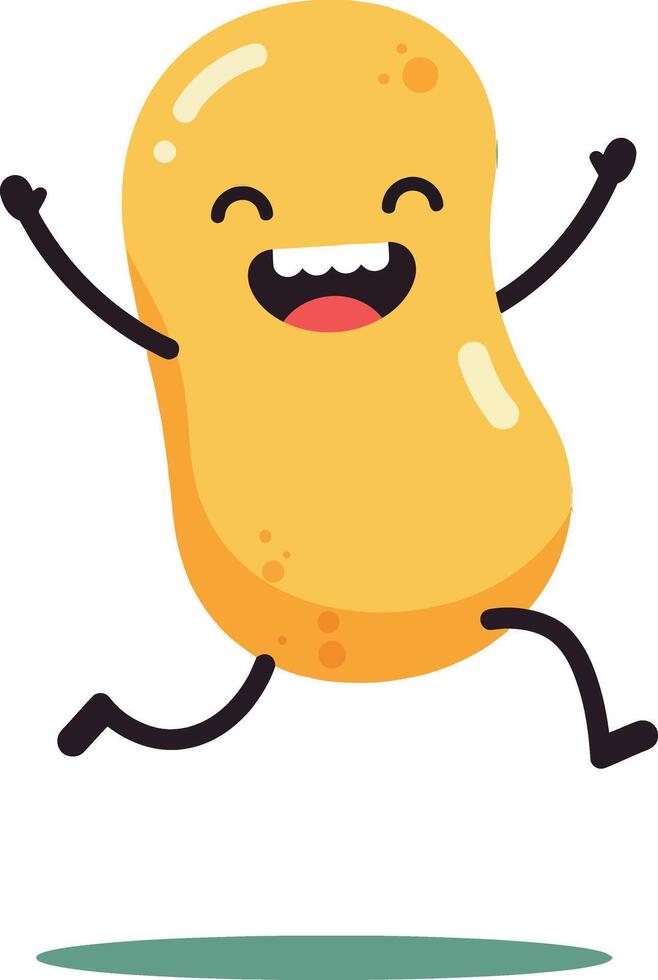 Cheerful cartoon character jumping joyfully in a playful style illustration vector