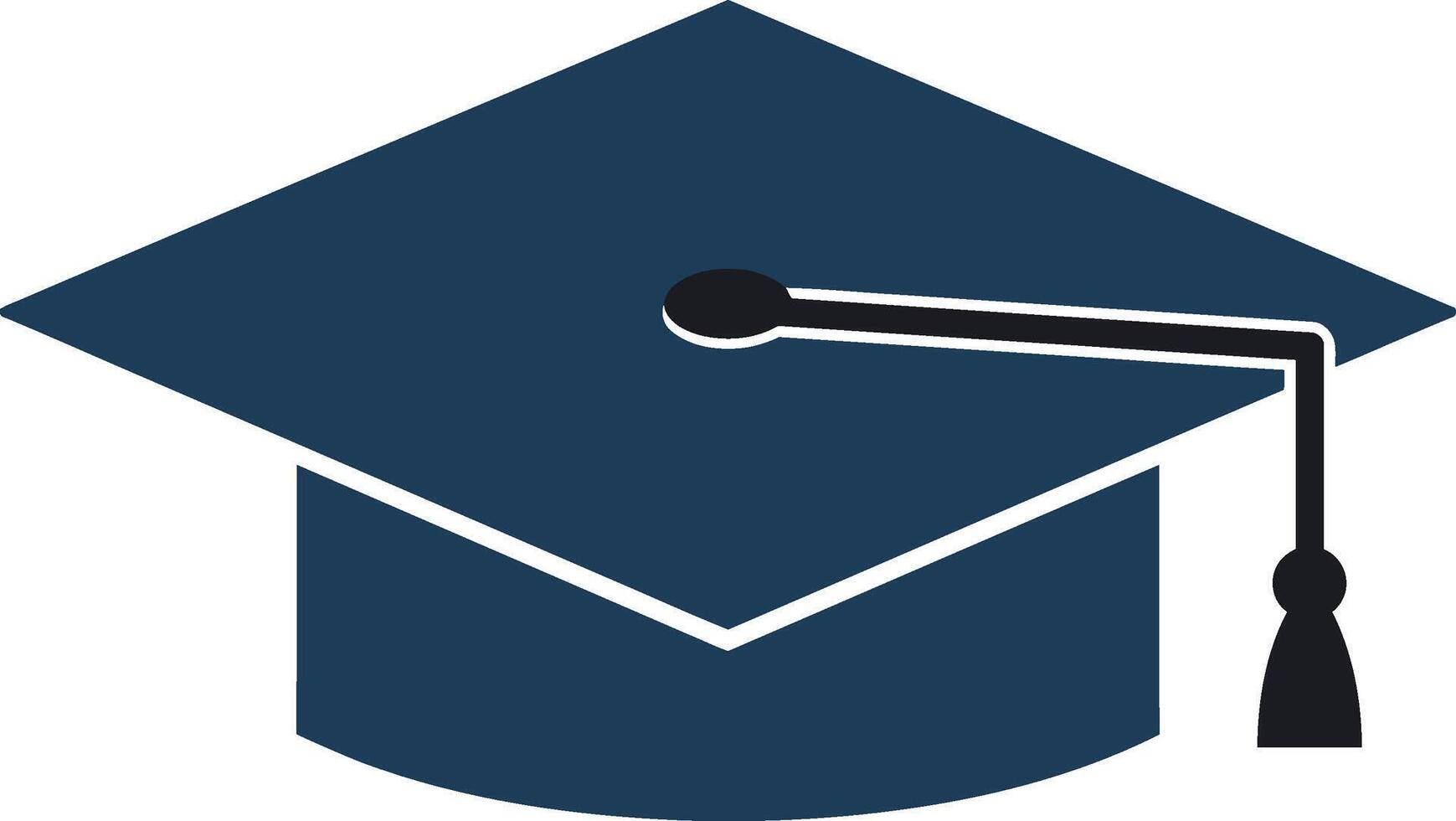 Graduation cap symbolizing achievement in flat design style art vector