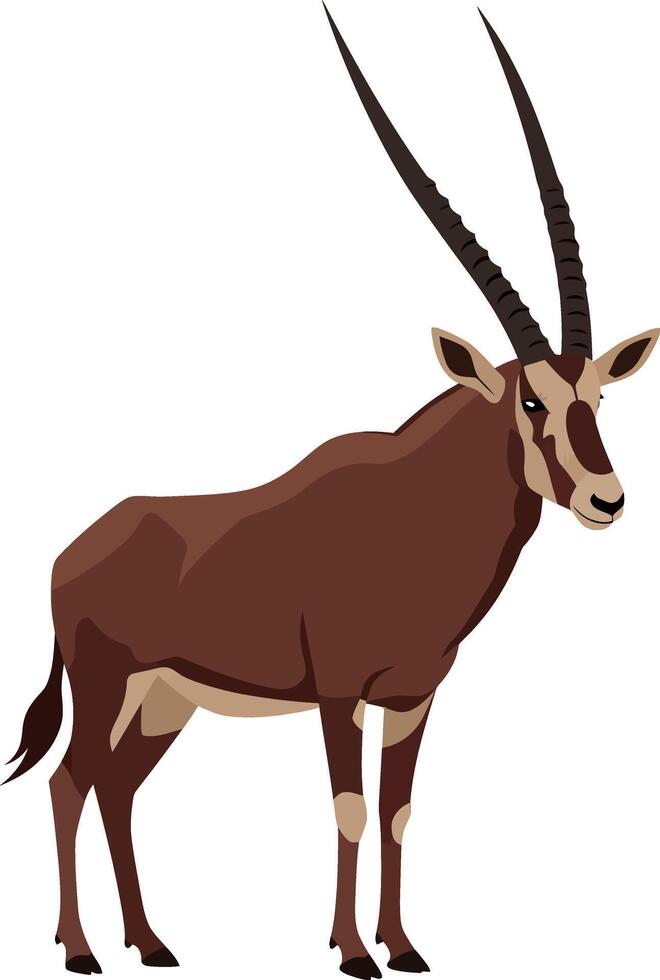 A graceful brown antelope standing proudly in a flat design style art vector
