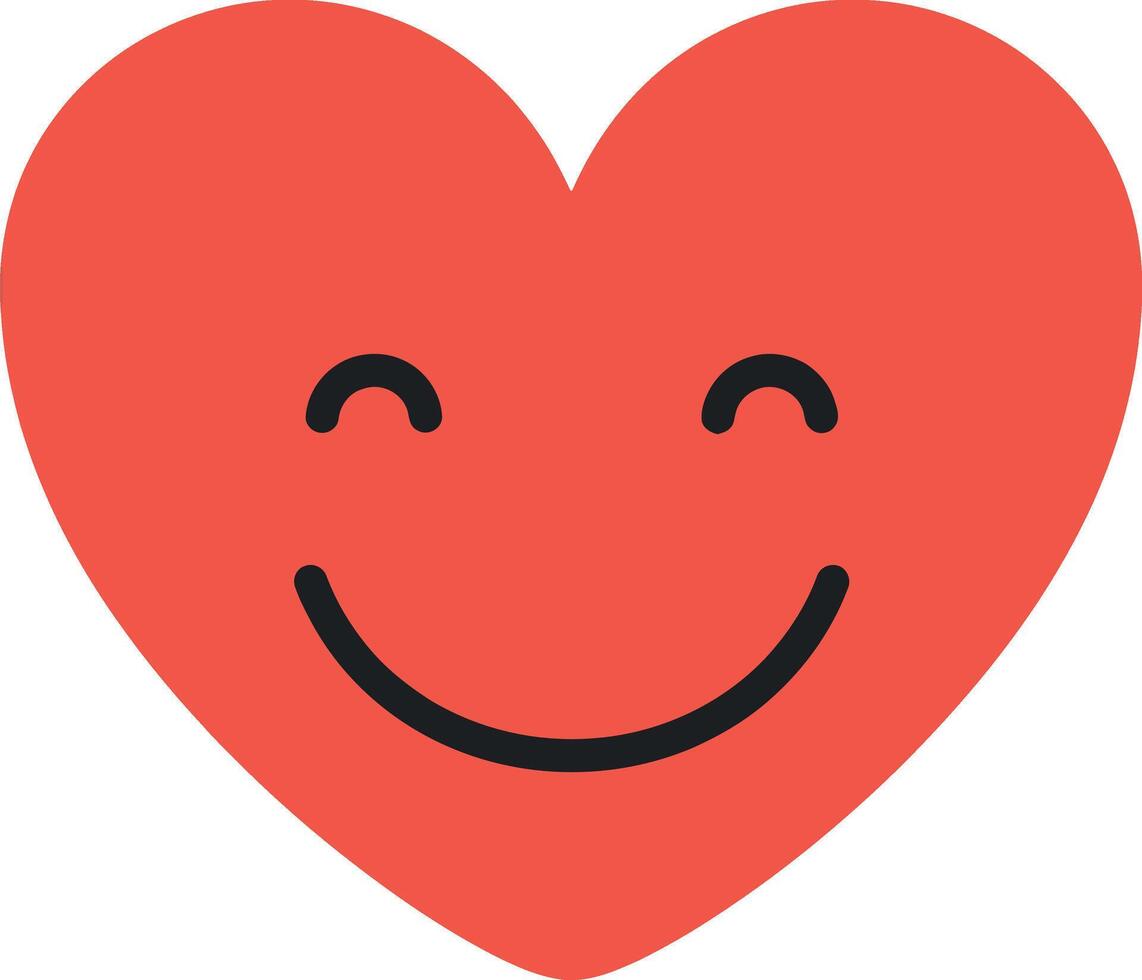 Smiling heart character with a cheerful expression in flat design art vector