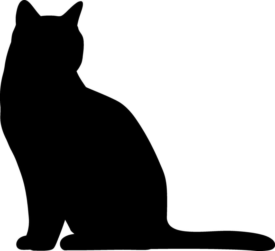 Silhouette of a sitting cat in minimal style showcasing elegance and curiosity in art vector