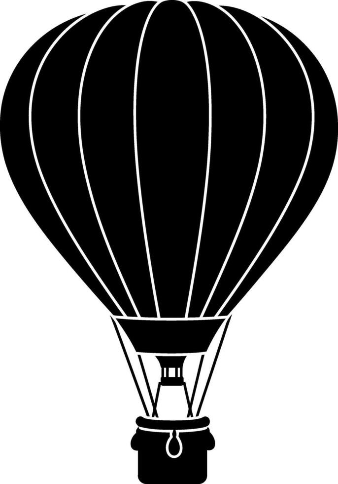 Hot air balloon soaring through the sky in minimalistic black and white art vector