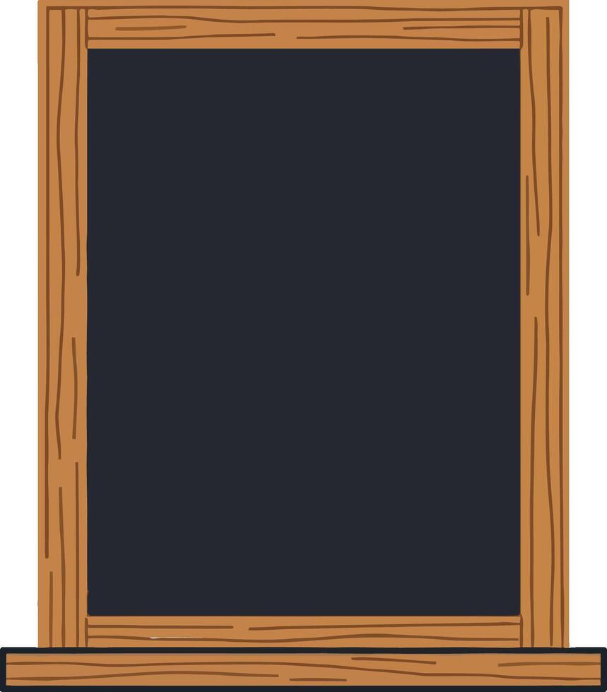 Wooden-framed chalkboard in minimal design style showcasing a versatile blank space illustration vector