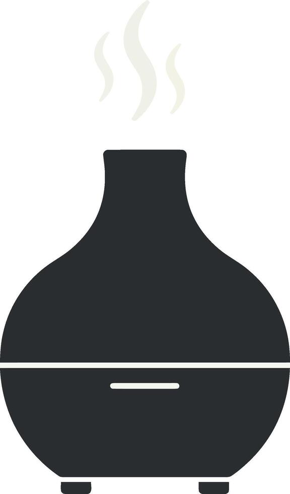 Aromatherapy diffuser in a minimal style emitting gentle steam, creating a calming atmosphere, illustration vector