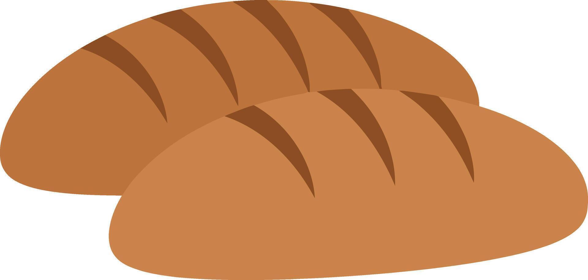 Freshly baked loaves of bread in minimal flat design art vector