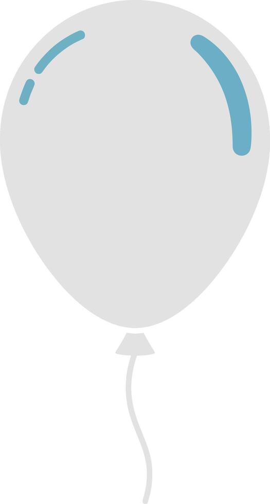 Single white balloon with blue accents in minimal flat design art vector