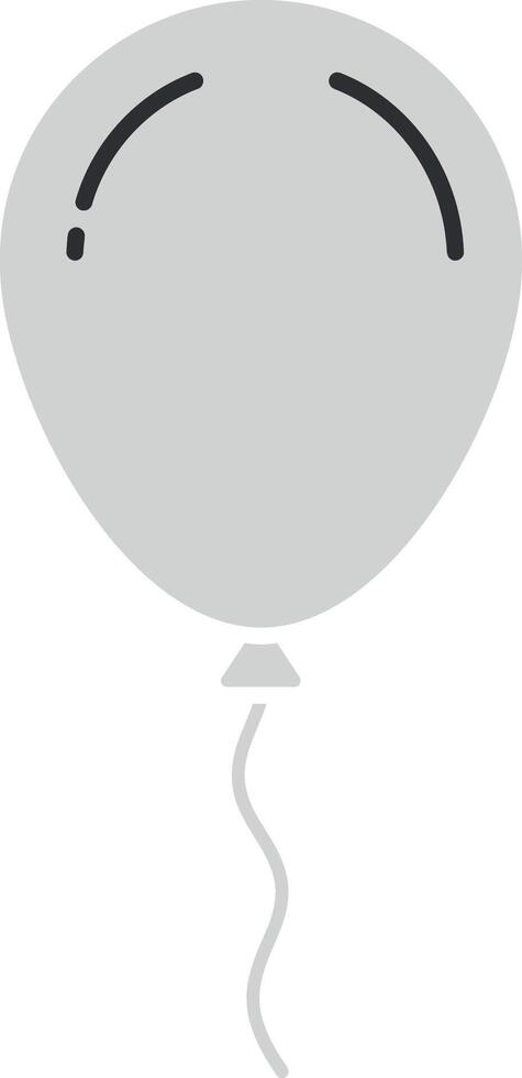 Simple grey balloon with a string in a minimal flat design style art vector