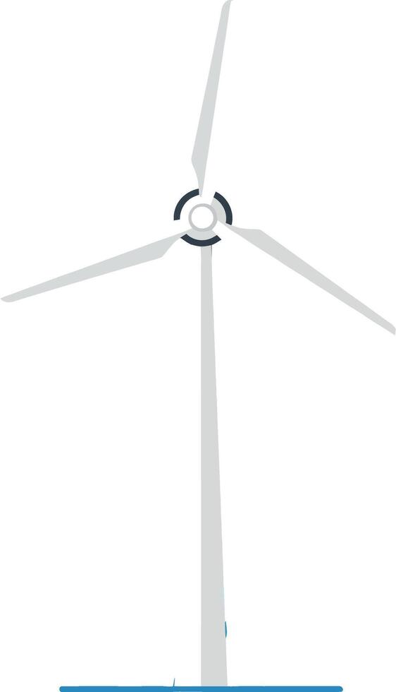 Wind turbine in a minimalistic design showcasing renewable energy in flat art vector