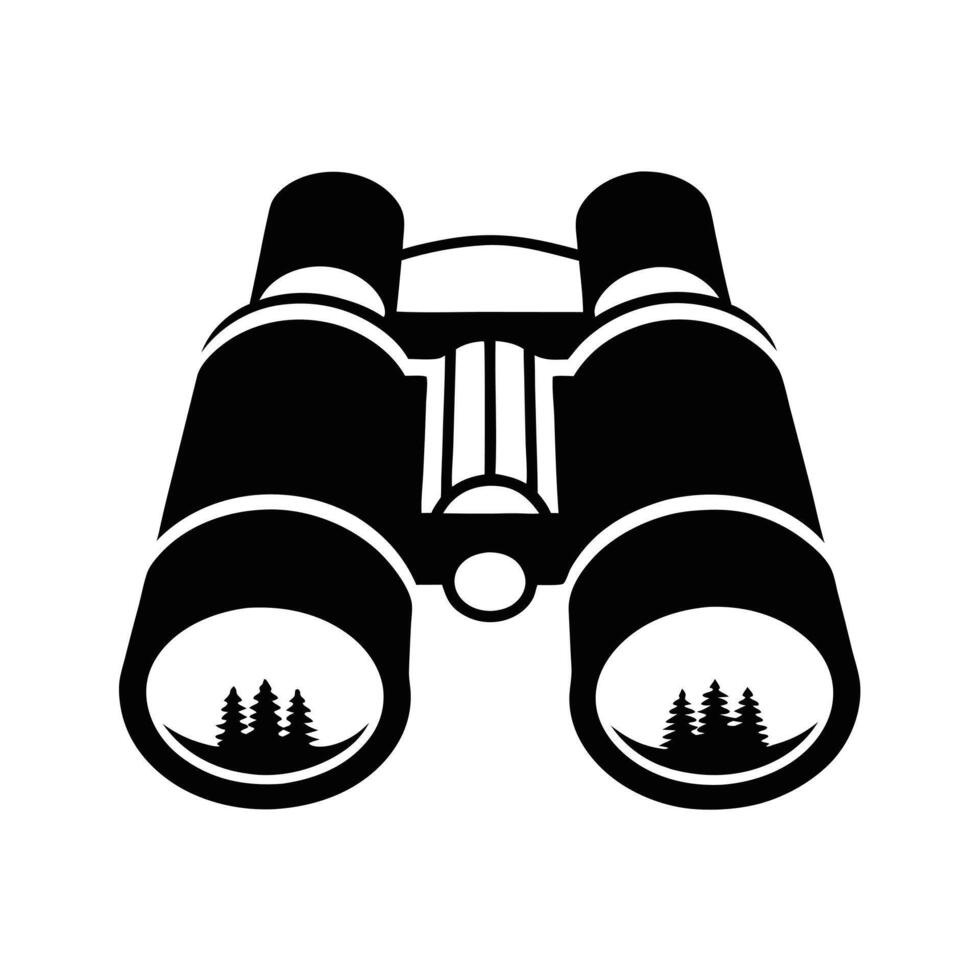 Binoculars Illustration Symbol Of Travel Exploration And Outdoor Adventure vector
