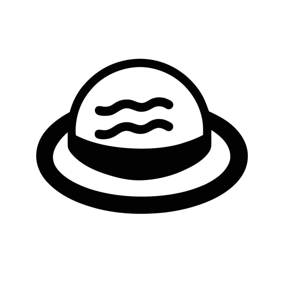 Monochromatic Illustration Of A Stylish Fedora Hat With Wavy Lines vector