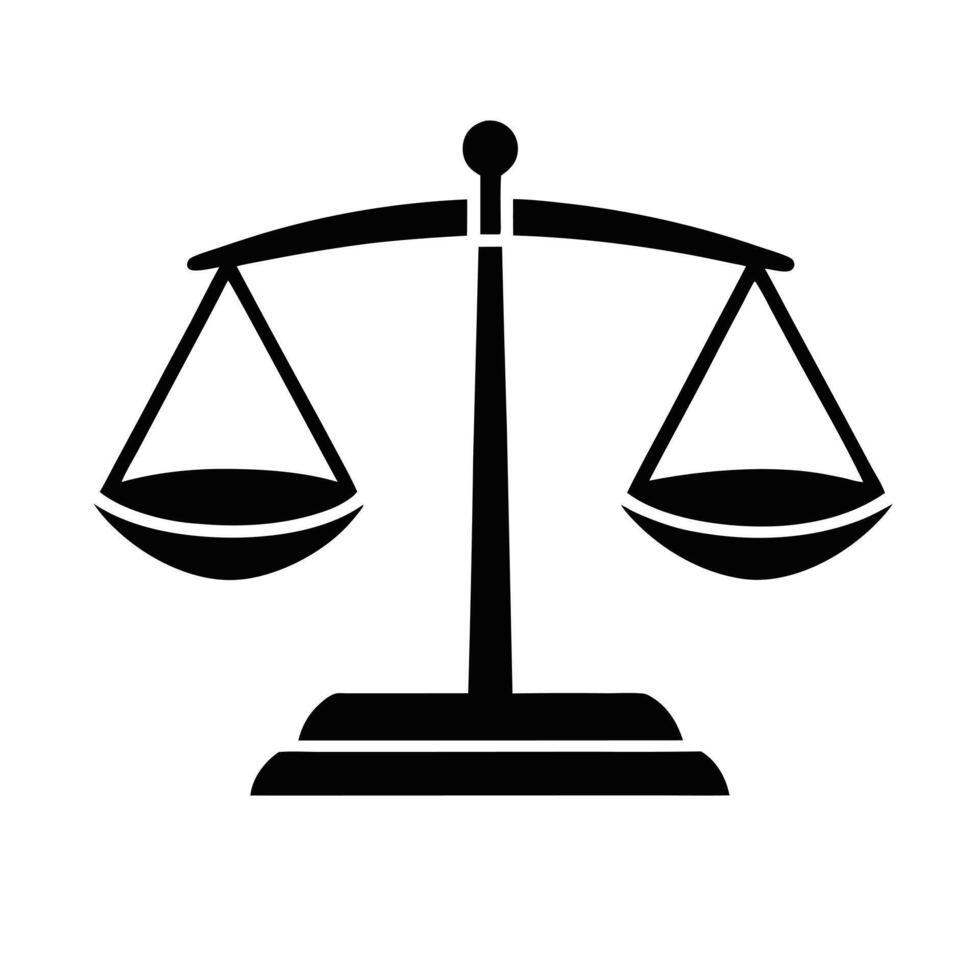 Scales Of Justice Symbolizing Law Court Legislation Legal System Representation vector
