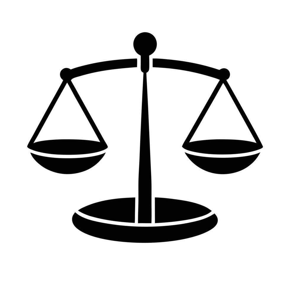 Simple Black And White Scale Of Justice Law Symbol Illustration vector