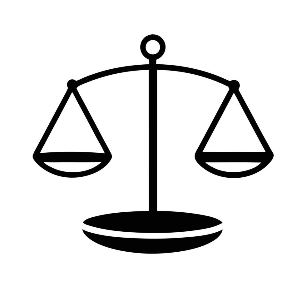 Simple Black And White Scales Of Justice Symbol Icon Illustration vector