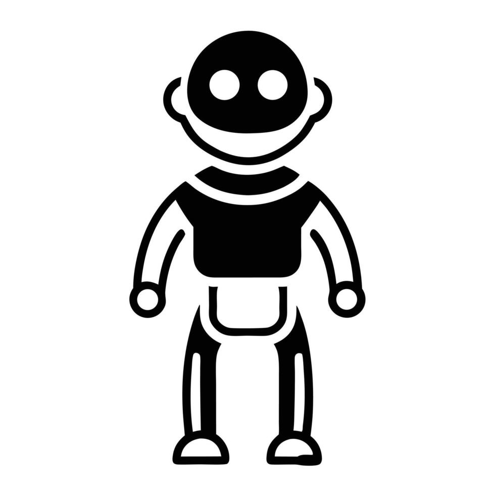 Simple Robot Illustration Icon Technology Artificial Intelligence Concept Design vector