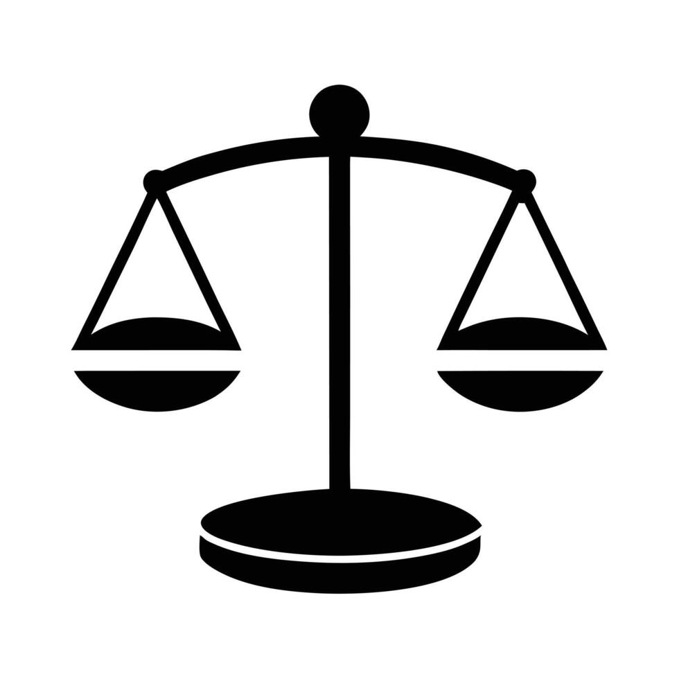 Justice Balance Symbol Depicting Equality And Fairness In Law And Legal System vector