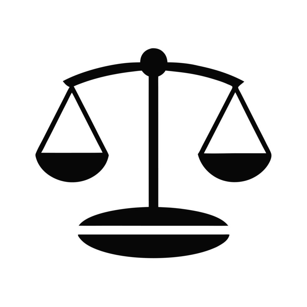 Scales Of Justice Icon Silhouette Symbolizes Law And Legal System Concepts vector