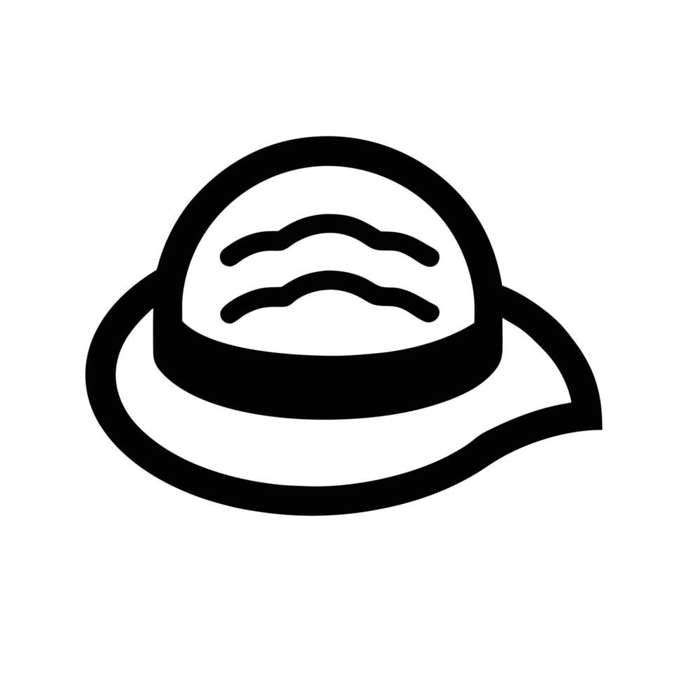 Black And White Summer Hat Icon Illustration For Fashion Design vector