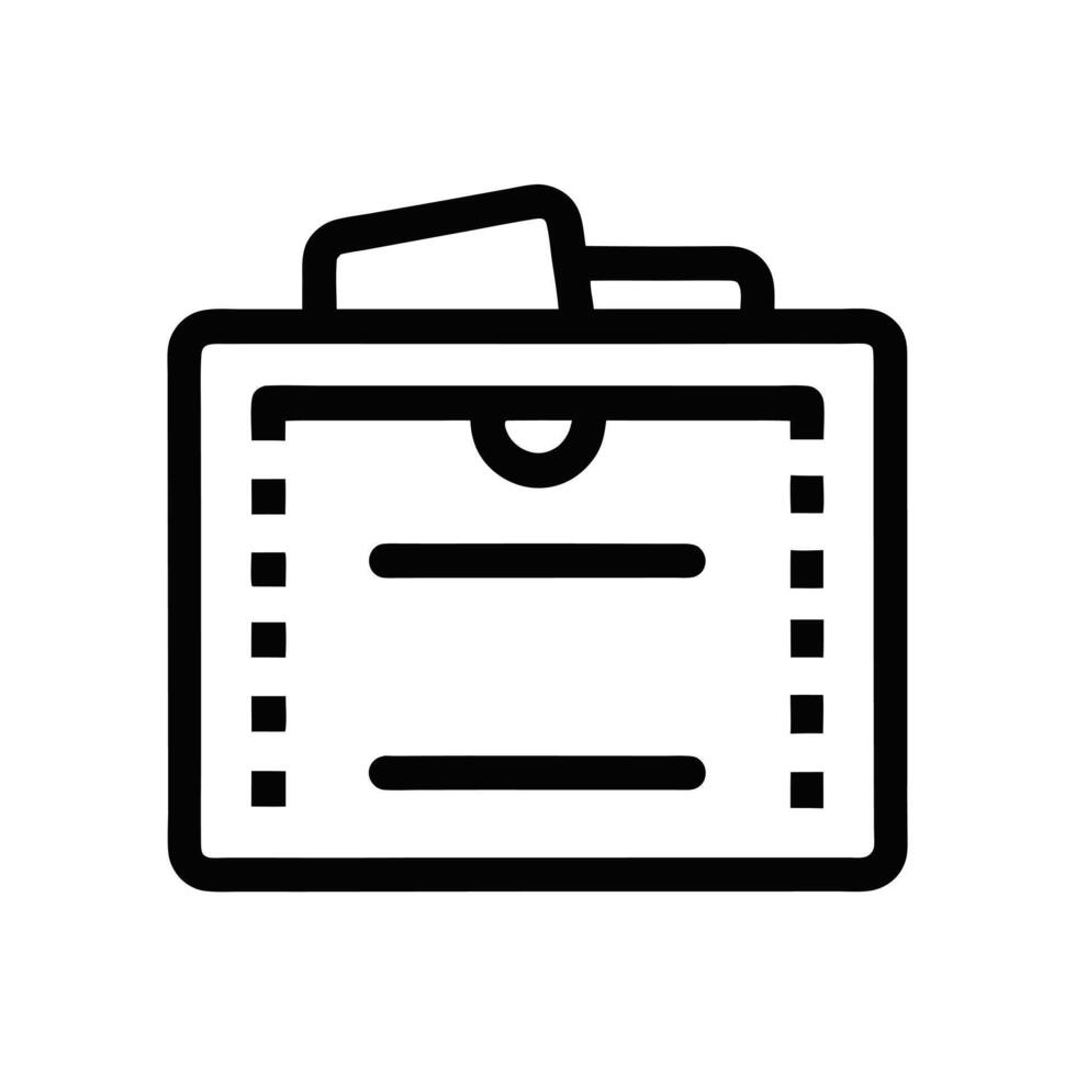 File Folder Icon Data Storage And Document Management Outline Style vector