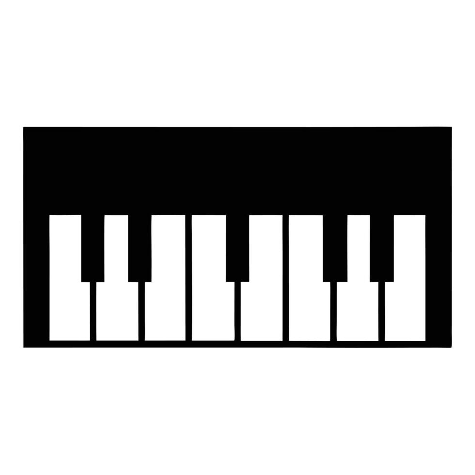Simple Piano Keys Illustration Music Instrument Monochrome Design For Musical Projects vector