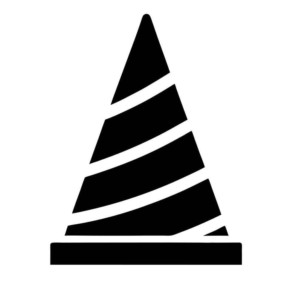 Black And White Party Hat Graphic With Striped Design vector