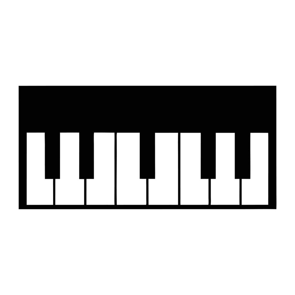 Minimalist Piano Keyboard Graphic Black And White Keys Music Illustration Simple vector