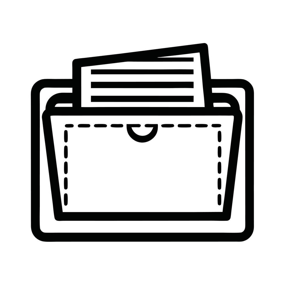Inbox Icon Featuring A Folder With Documents Isolated On White Background vector