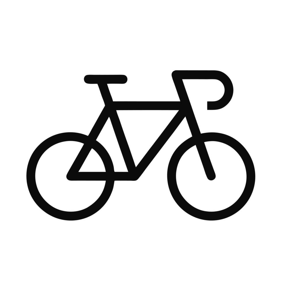 Minimalist Bicycle Icon Design Black Silhouette On White Background Transportation Symbol vector