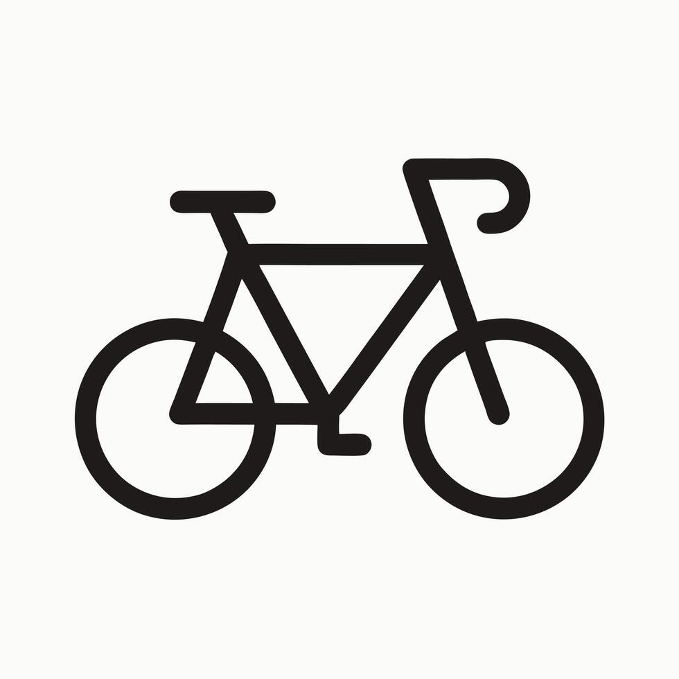 Simple Black Bicycle Icon Isolated On White Background Minimalist Design Illustration vector