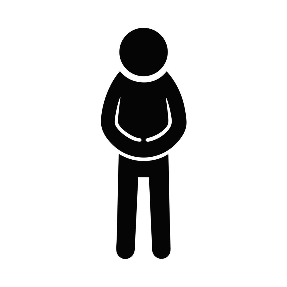 Minimalist Person Icon Illustration Black Pictogram Design For Web Or Print vector