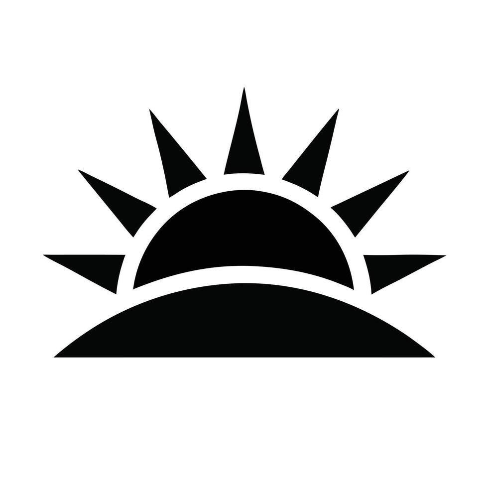 Rising Sun Minimalist Symbol Graphic Illustration Logo Icon Design Element vector