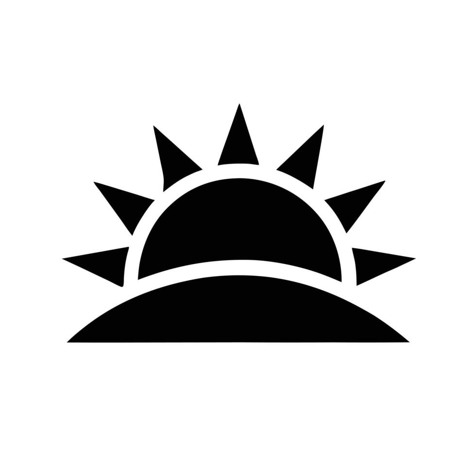 Minimalist Sunrise Icon Silhouette Graphic Illustration Design Element vector