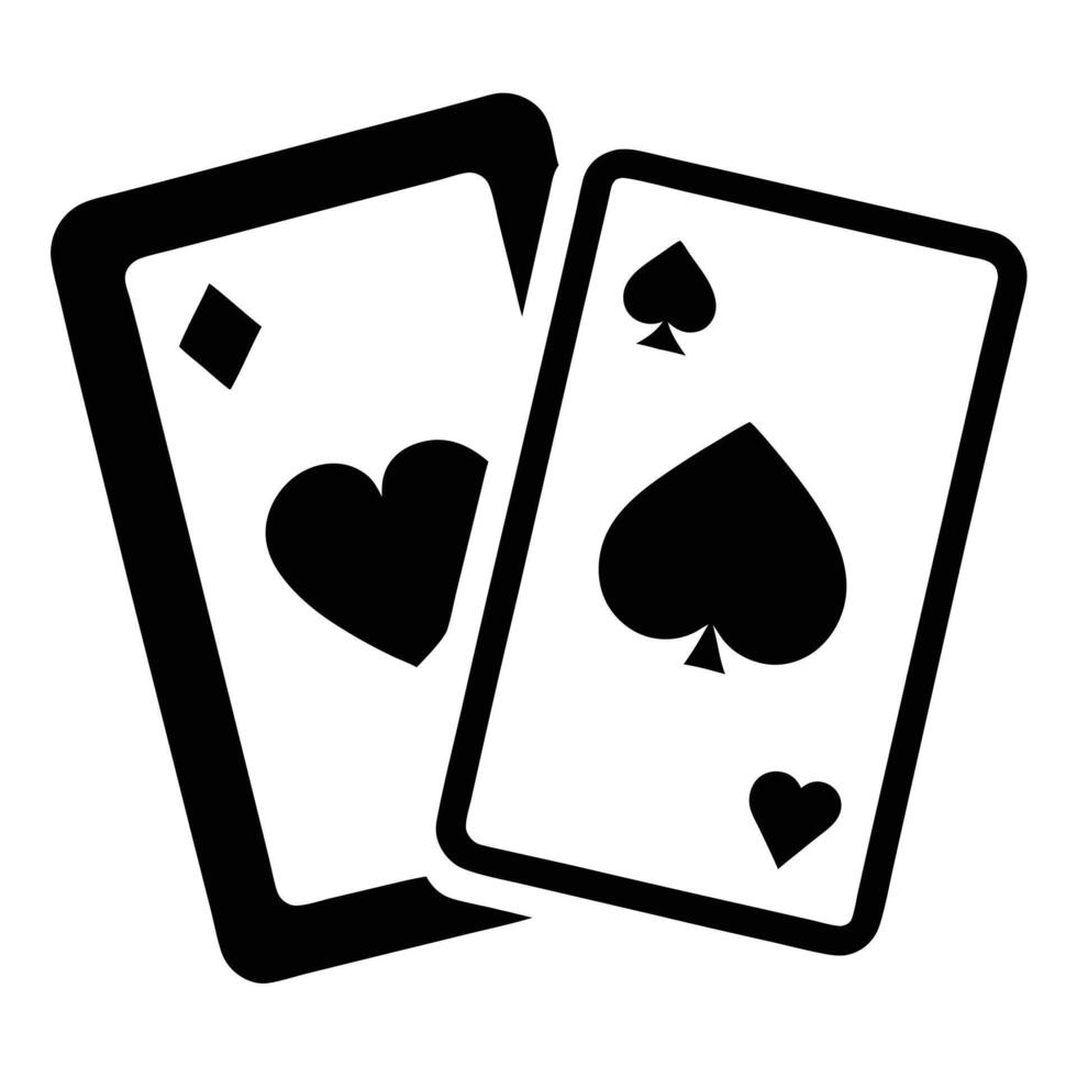 Pair Of Playing Cards With Heart Diamond And Spade Suits Illustration vector