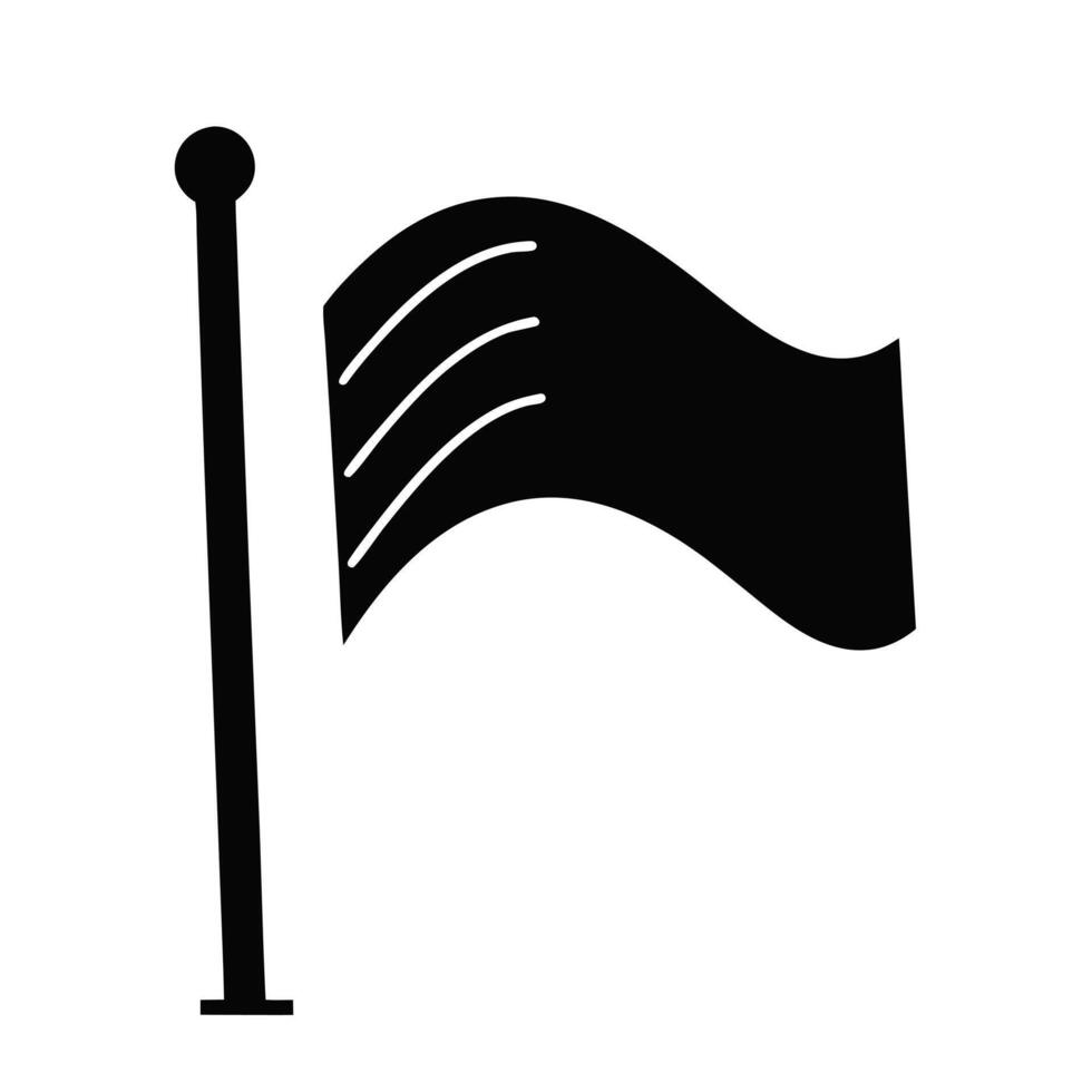 Waving Flag Silhouette Simple Illustration Icon For Sign Symbol Design vector