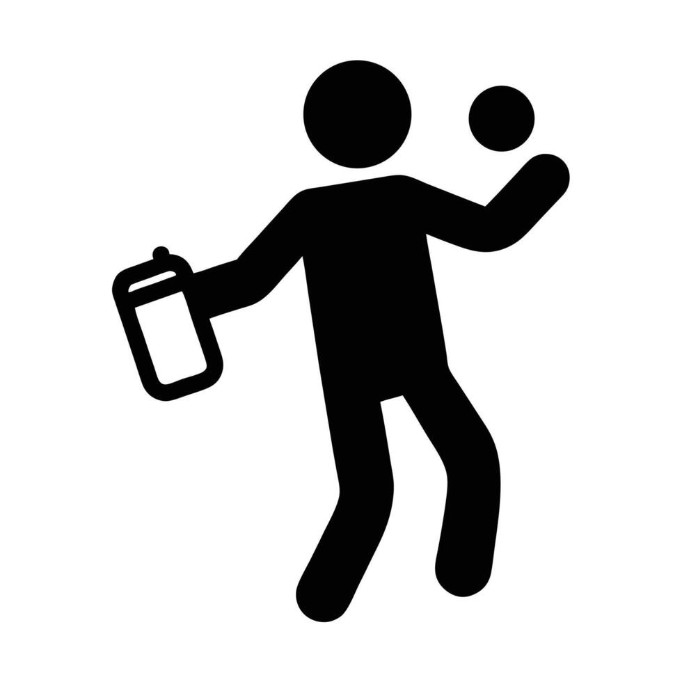 Juggling Person Icon Silhouette Holding Ball And Can Simple Black Illustration vector